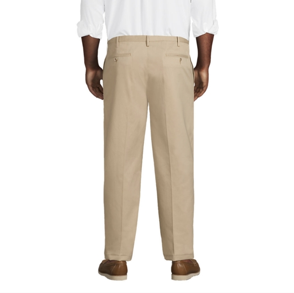 Lands End size 48 Traditional fit pleated khaki chinos. New - Picture 2 of 3